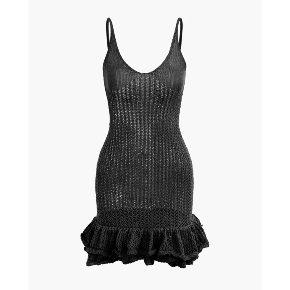 Summer beach vacation ruffle dress